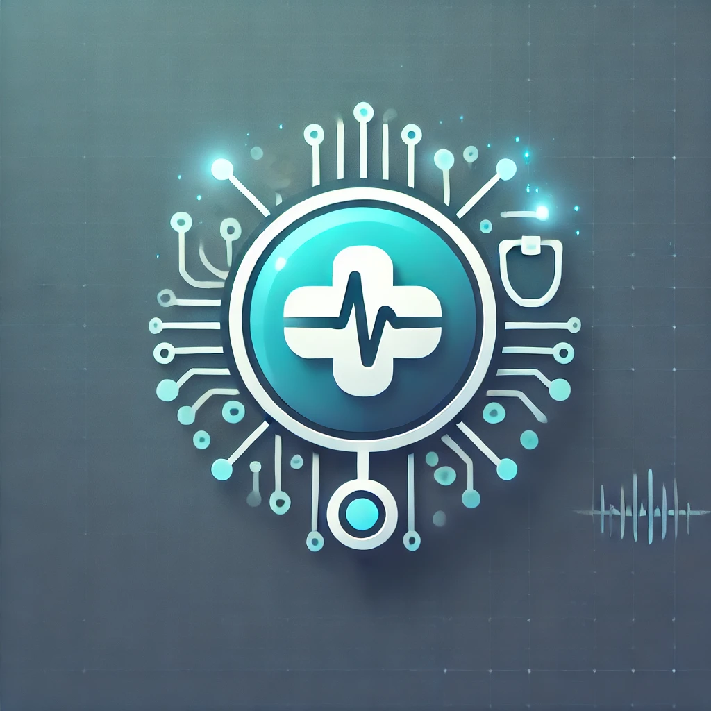 dall·e 2026 01 02 11.14.50 a modern, clean tech style logo for a healthcare platform called 'sarahealthpm'. the design should combine elements of healthcare (such as a subtle me